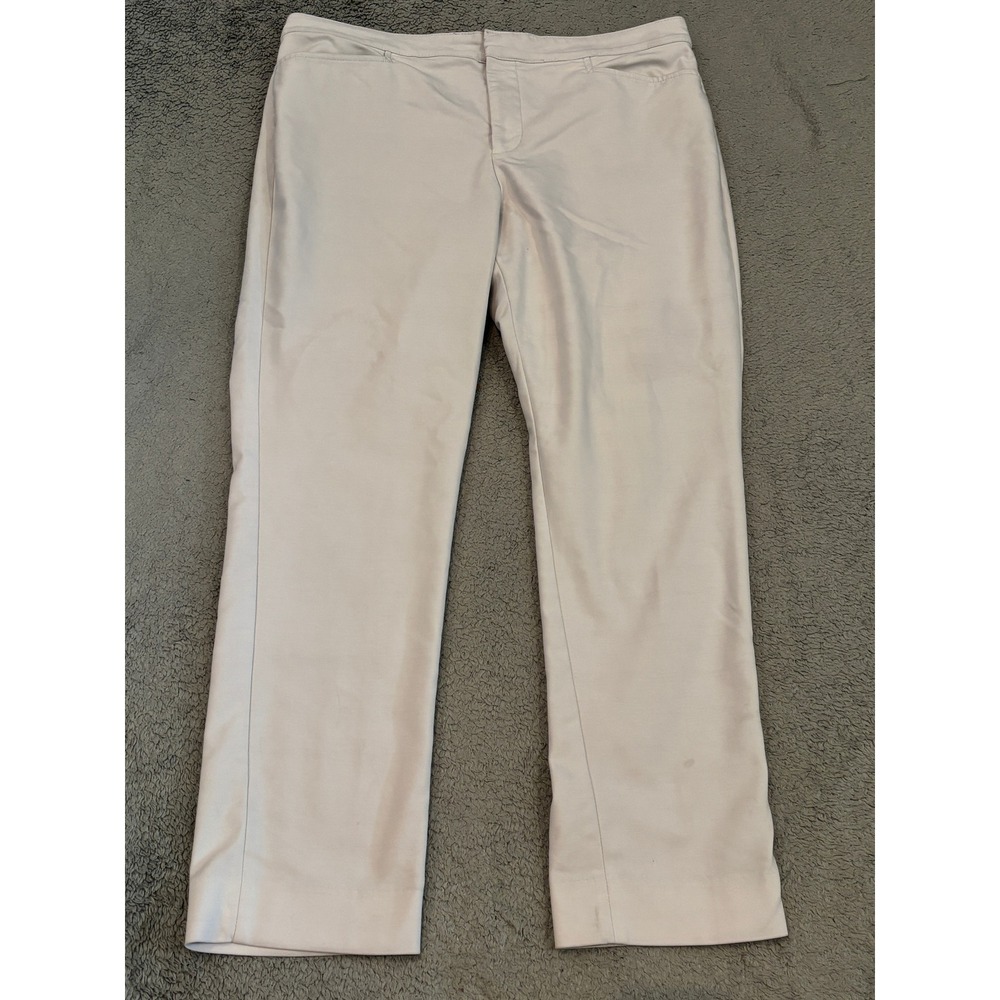 Chaps Womens Size 16 Tan Straight Leg Stretch Casual Work Trousers Pants